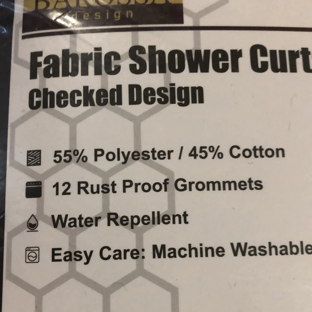 Buffalo Check Fabric Shower Curtain. 72” x 72 by Barossa